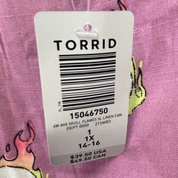New Torrid Pink Tank Top with Skull Pattern - Size 1X - Picture 4 of 5